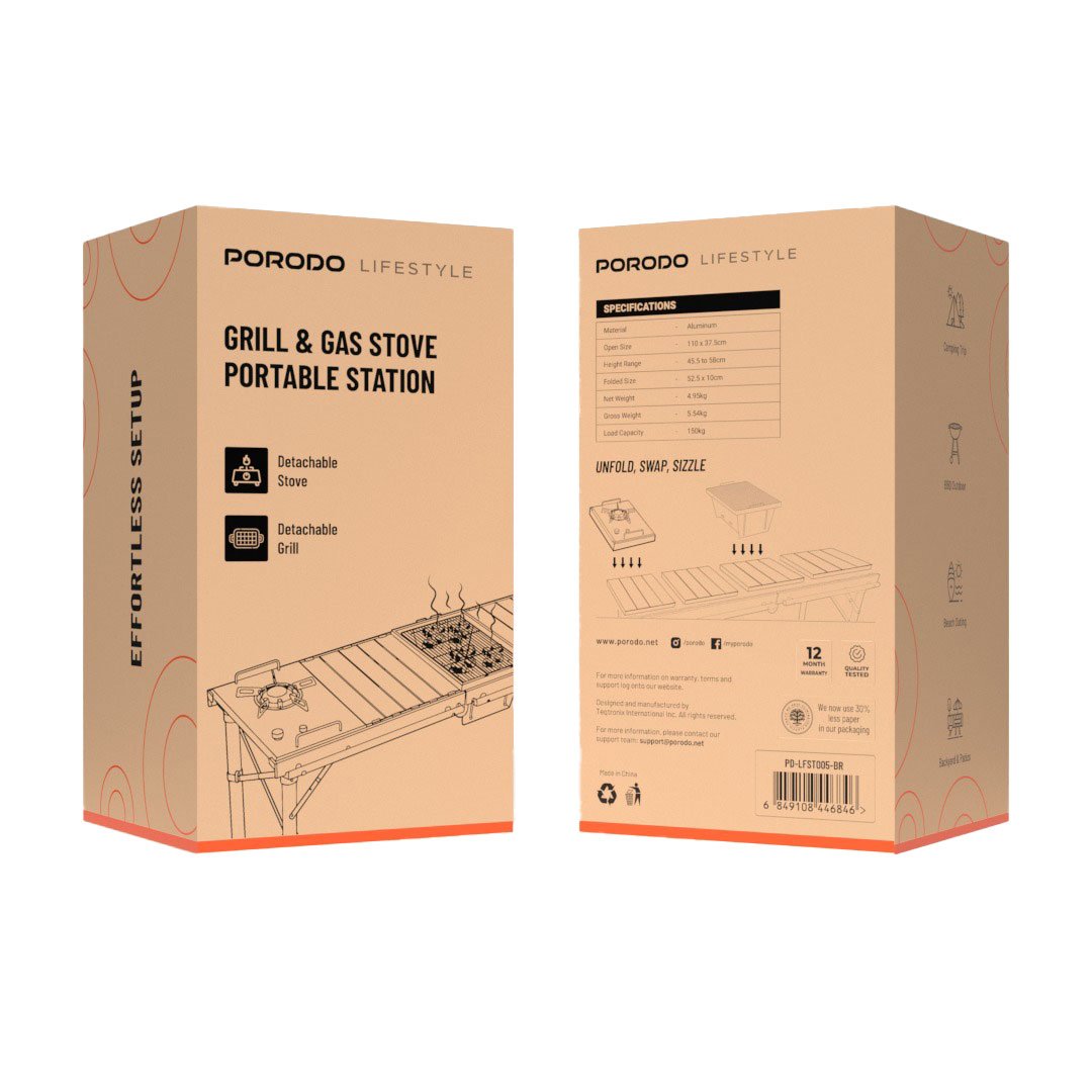 Porodo Lifestyle Grill & Gas Stove Portable Station 5 Porodo Lifestyle Grill & Gas Stove Portable Station - Image 5