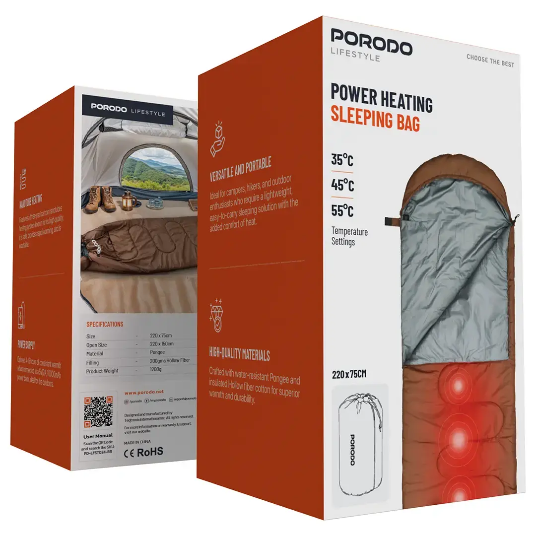 Porodo Lifestyle Power Heating Sleeping Bag 5 Porodo Lifestyle Power Heating Sleeping Bag - Image 5