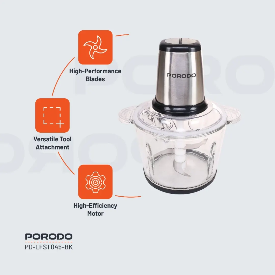 Porodo Lifestyle Meat and Vegetable Electric Food Chopper 2 Porodo Lifestyle Meat and Vegetable Electric Food Chopper - Image 2