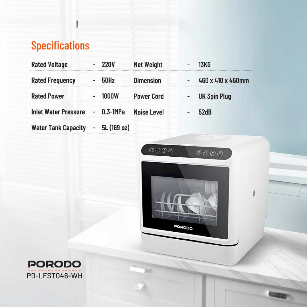Porodo Lifestyle Counter-Top Dishwasher 2 Porodo Lifestyle Counter-Top Dishwasher - Image 2