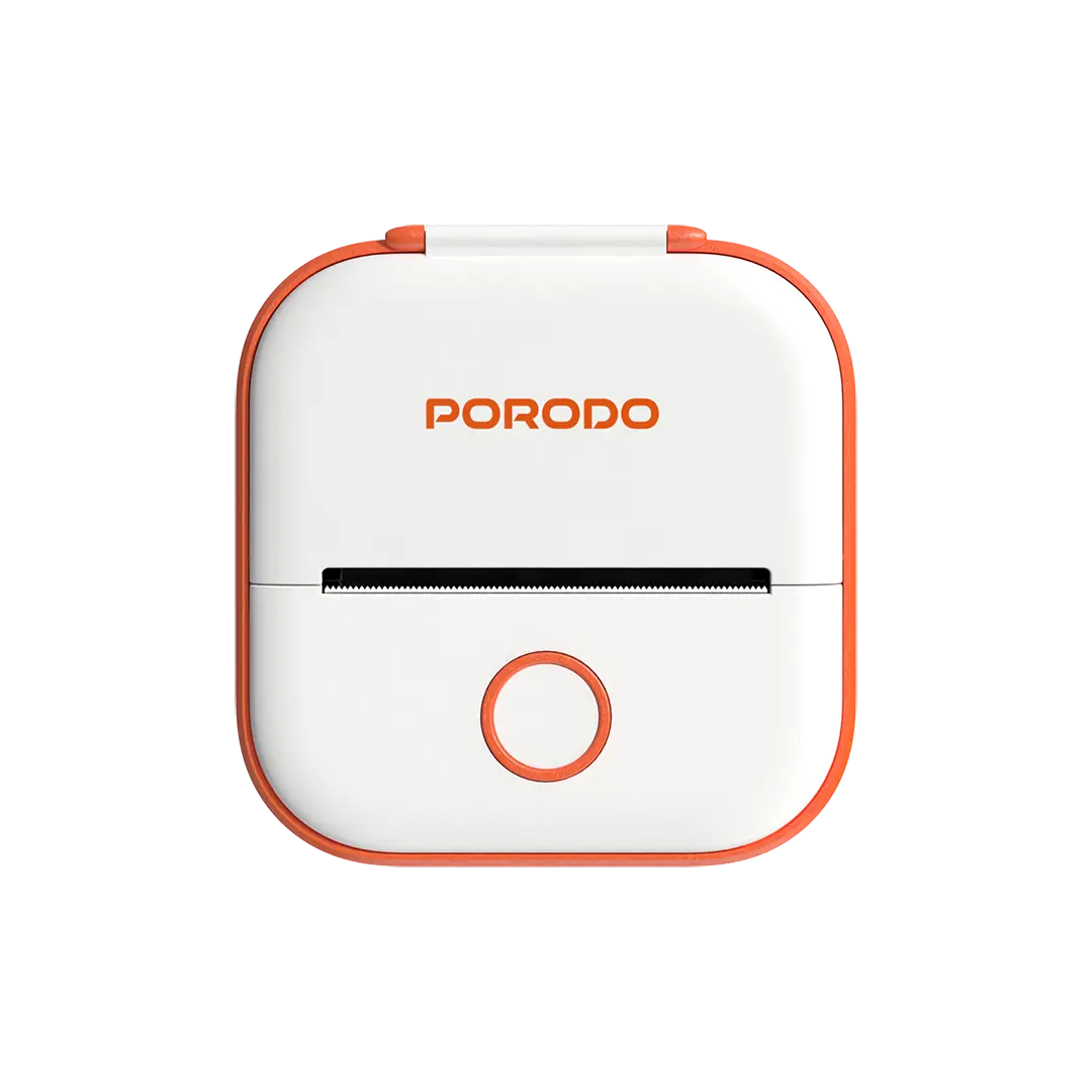 Porodo Lifestyle Pocket HD Thermal Printer - White/Orange 4 Porodo Lifestyle Pocket HD Thermal Printer - White/Orange - Image 4
