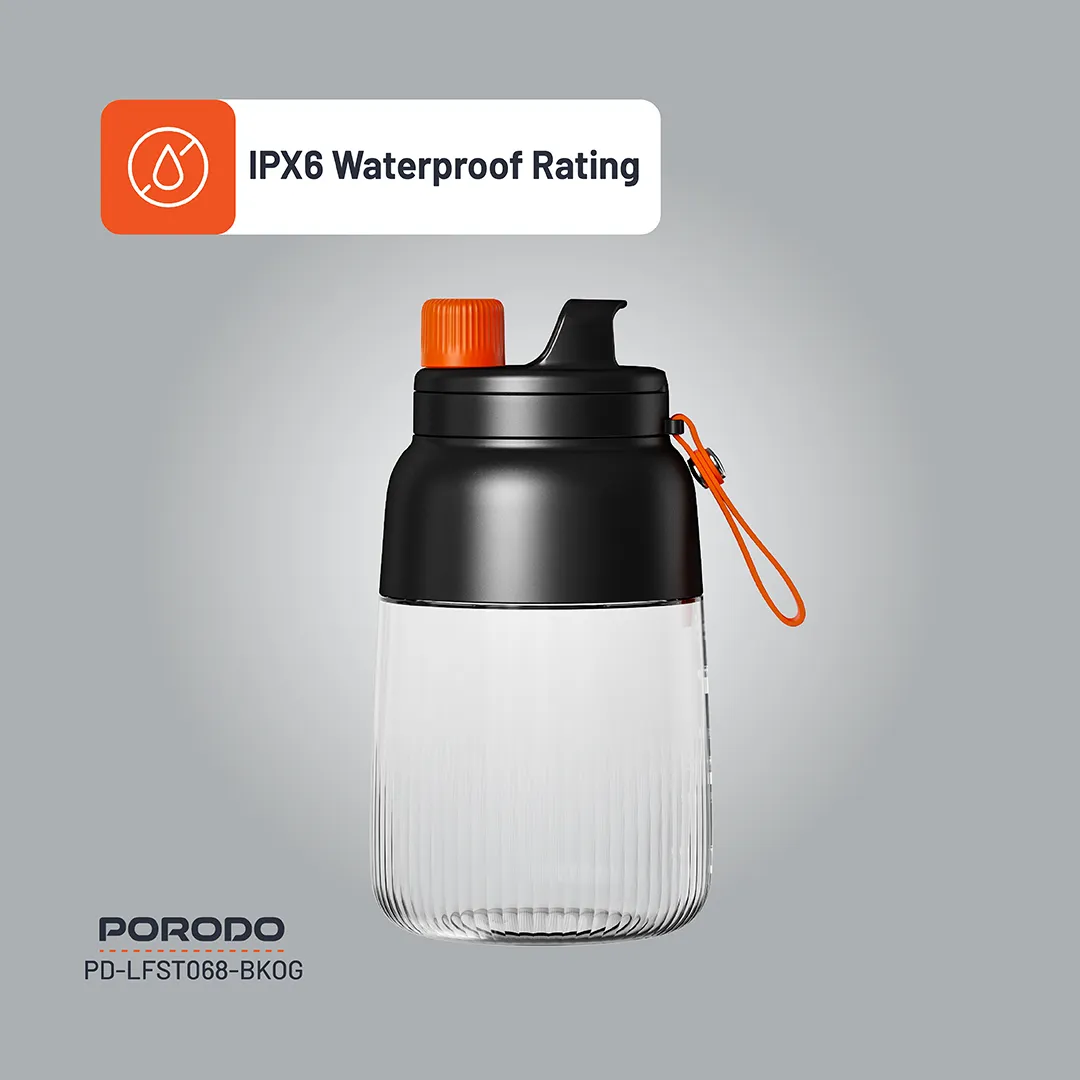 Porodo Lifestyle Blend & Sip Portable Blender - Black/Orange 6 Porodo Lifestyle Blend & Sip Portable Blender - Black/Orange - Image 6