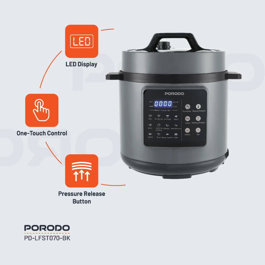 Porodo Lifestyle 1300W Multi-Cuisine Pressure Cooker 2 Porodo Lifestyle 1300W Multi-Cuisine Pressure Cooker - Image 2