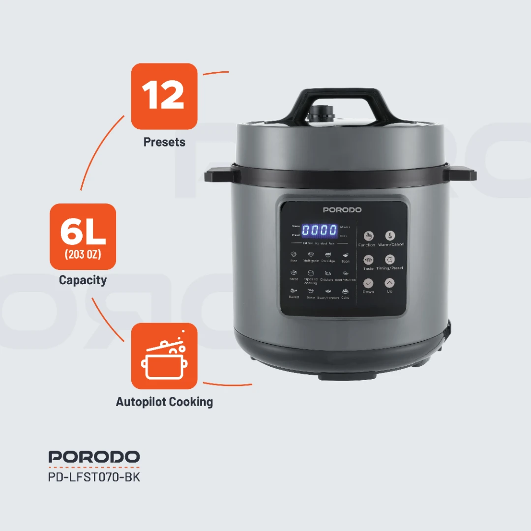 Porodo Lifestyle 1300W Multi-Cuisine Pressure Cooker 3 Porodo Lifestyle 1300W Multi-Cuisine Pressure Cooker - Image 3