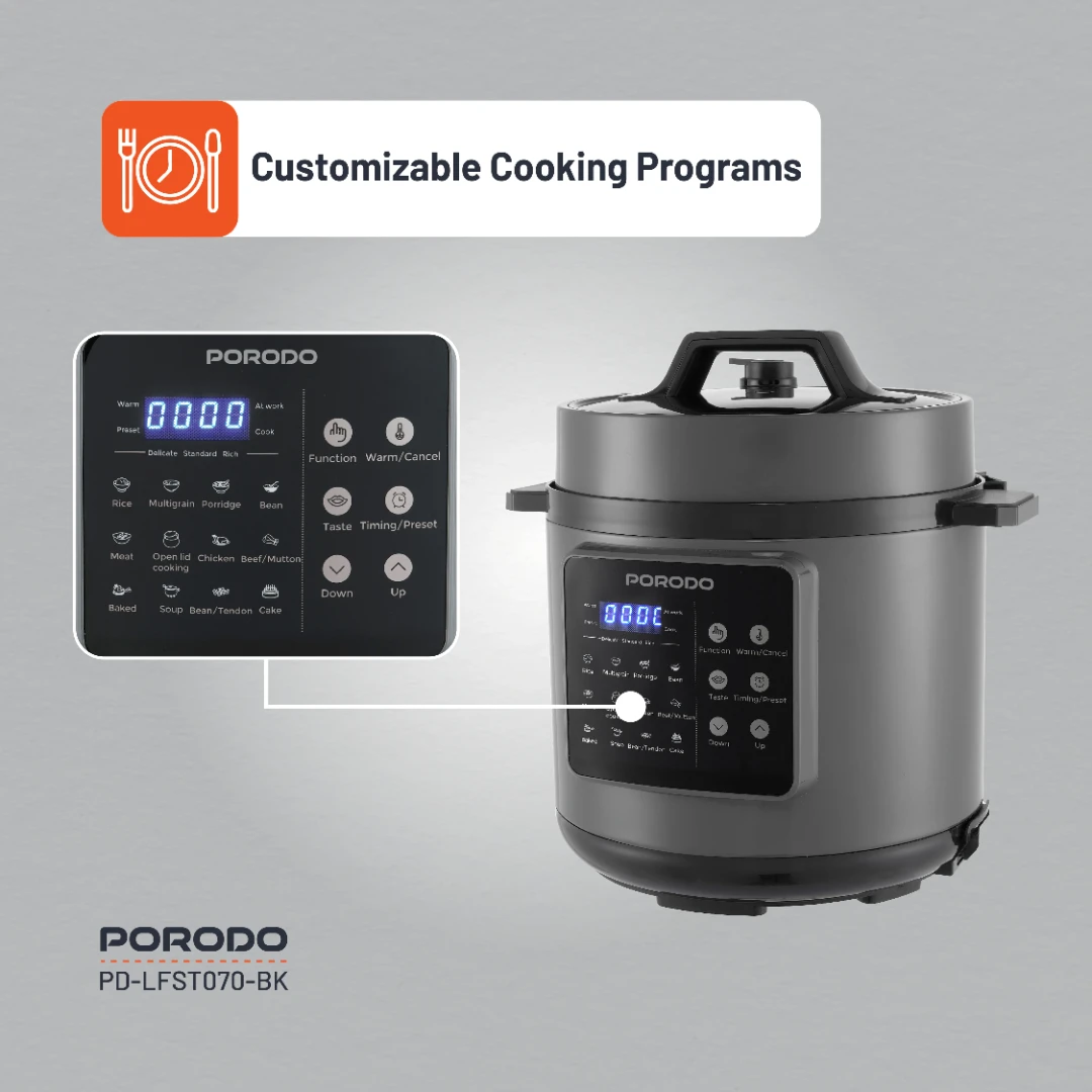 Porodo Lifestyle 1300W Multi-Cuisine Pressure Cooker 4 Porodo Lifestyle 1300W Multi-Cuisine Pressure Cooker - Image 4
