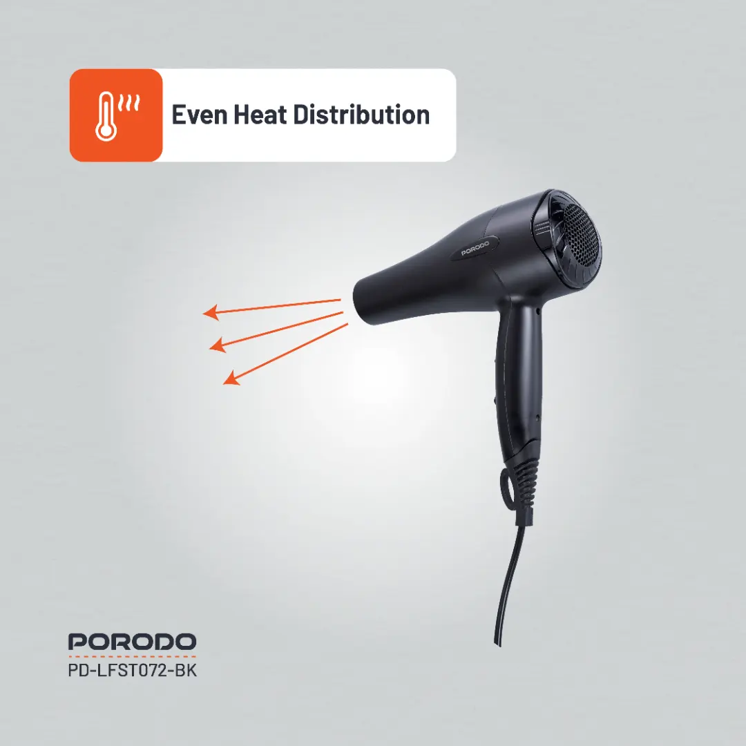 Porodo Lifestyle 1200W Hair Dryer 1.8M Cable 3 Porodo Lifestyle 1200W Hair Dryer 1.8M Cable - Image 3