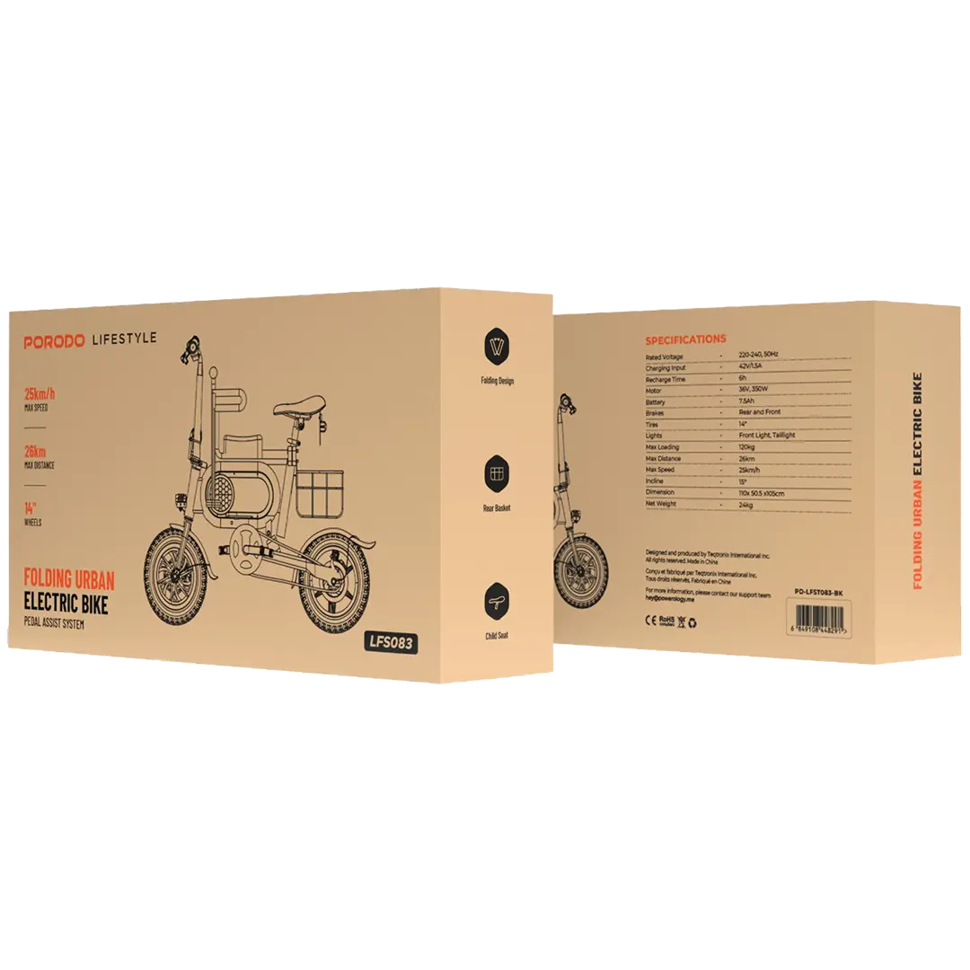 Porodo Lifestyle Folding Urban Electric Bike 3 Porodo Lifestyle Folding Urban Electric Bike - Image 3