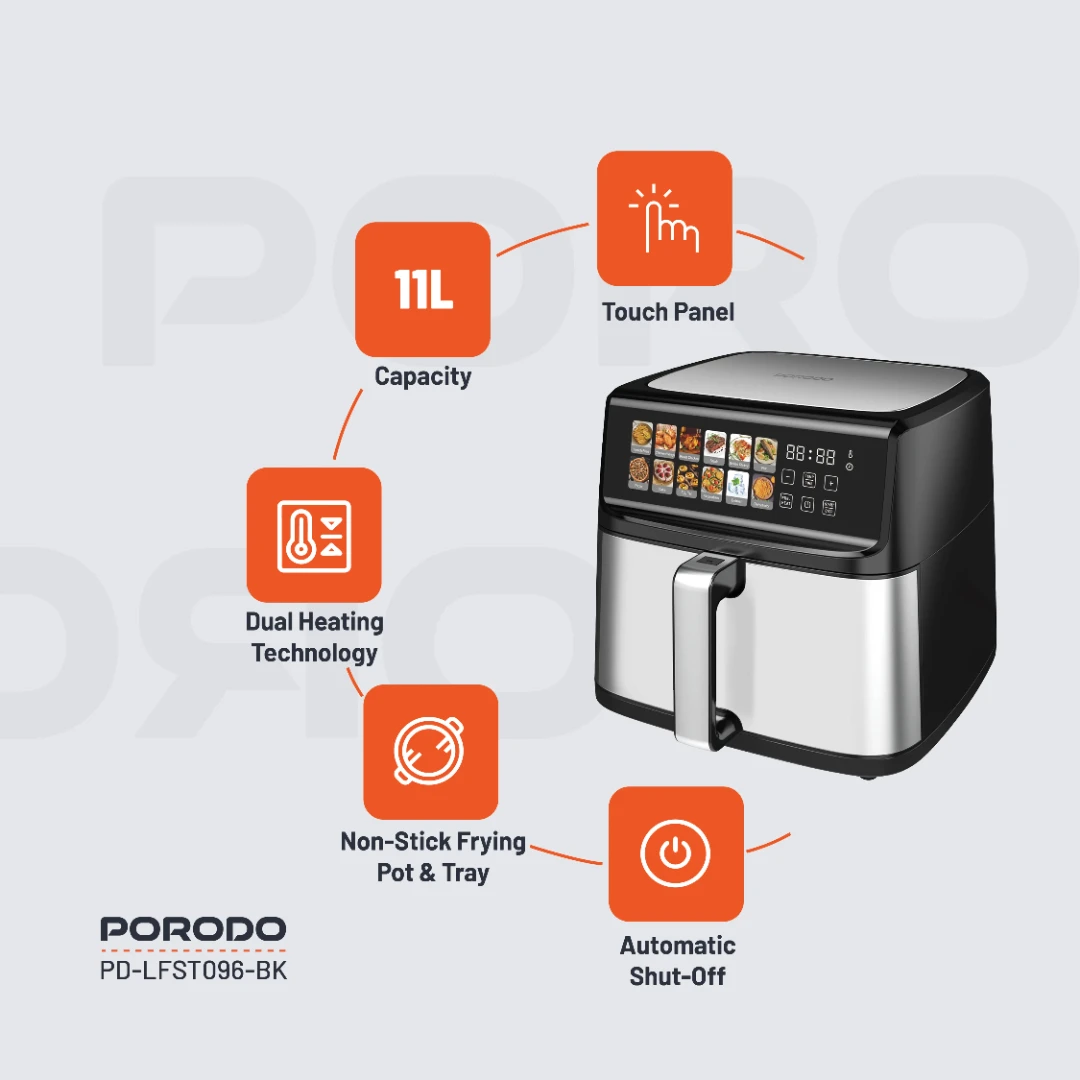 Porodo Lifestyle Large Capacity Air Fryer 4 Porodo Lifestyle Large Capacity Air Fryer - Image 4