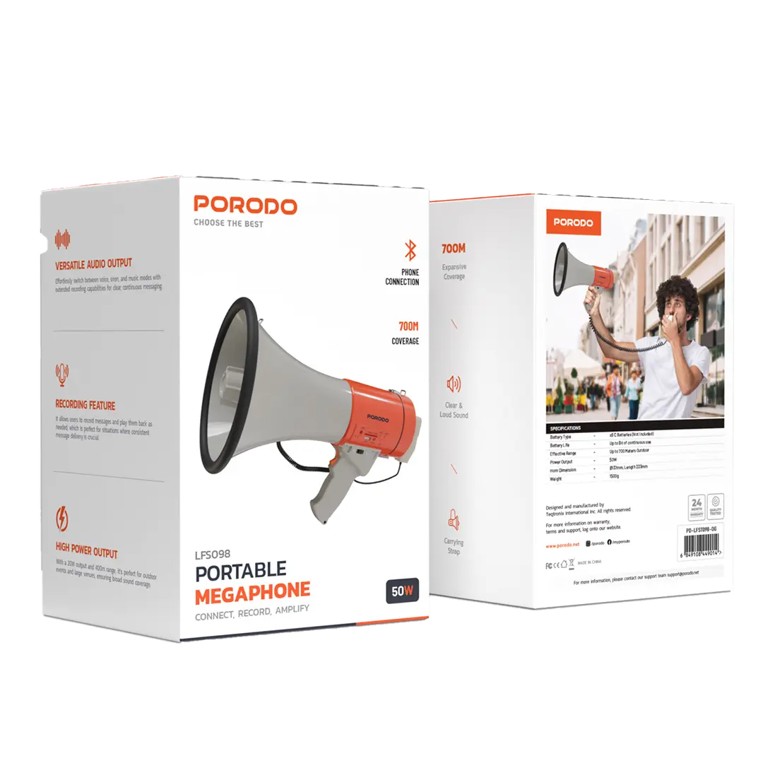 Porodo Portable Megaphone 2 Porodo Portable Megaphone - Image 2