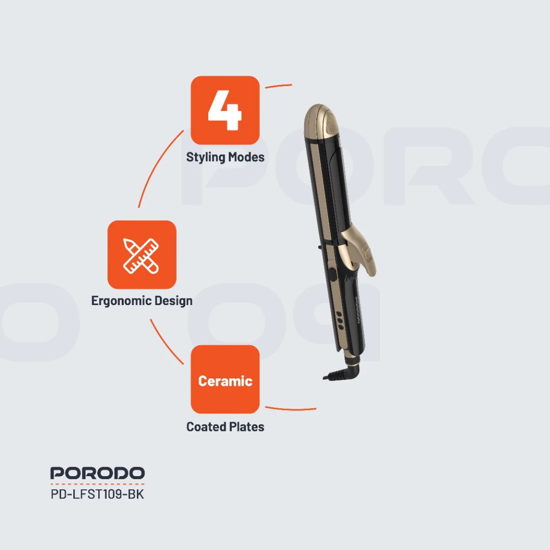 Porodo Lifestyle 4 Style Hair Iron 3 Porodo Lifestyle 4 Style Hair Iron - Image 3