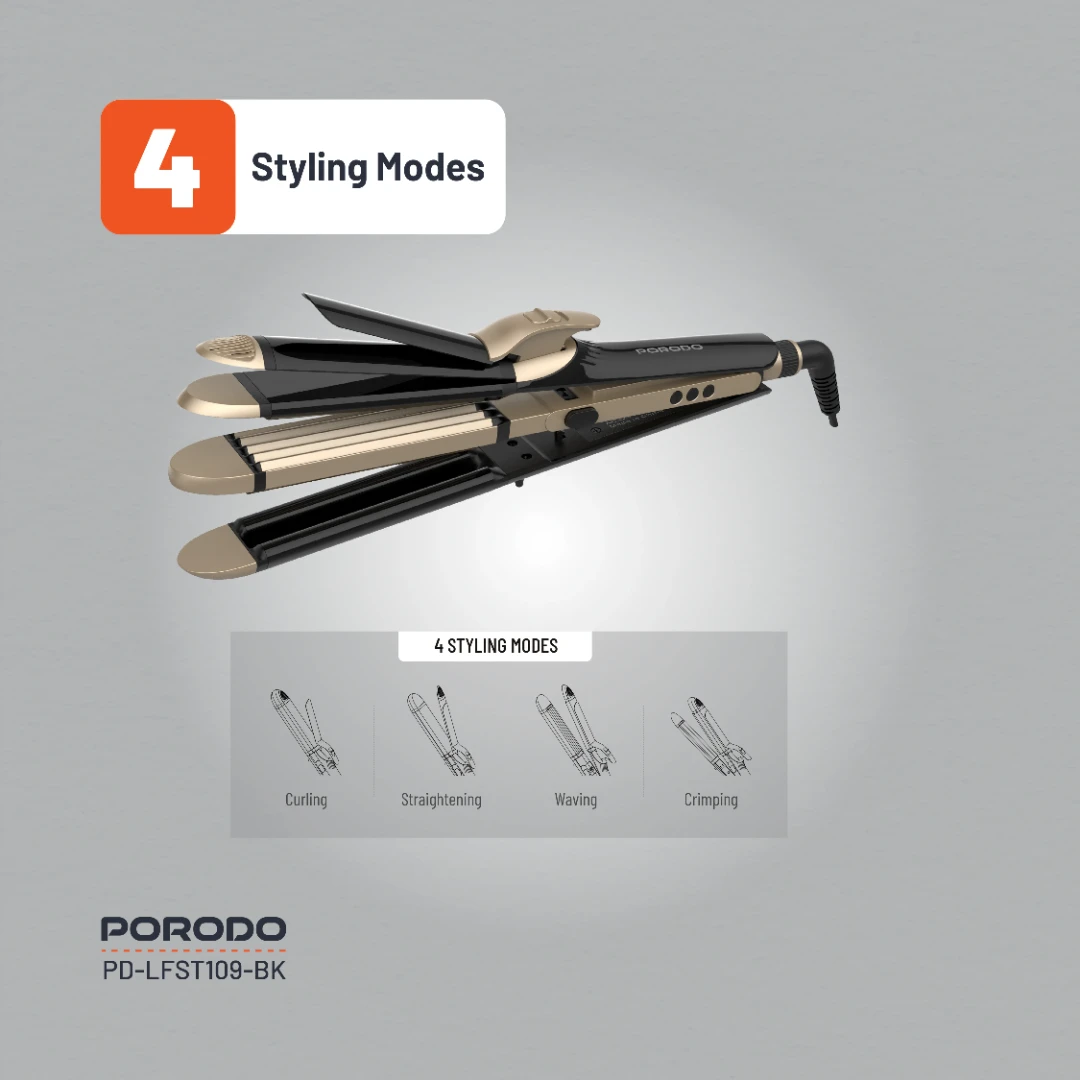 Porodo Lifestyle 4 Style Hair Iron 5 Porodo Lifestyle 4 Style Hair Iron - Image 5