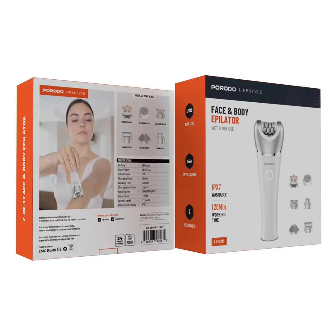 Porodo Lifestyle Face & Body Epilator 2 Porodo Lifestyle Face & Body Epilator - Image 2