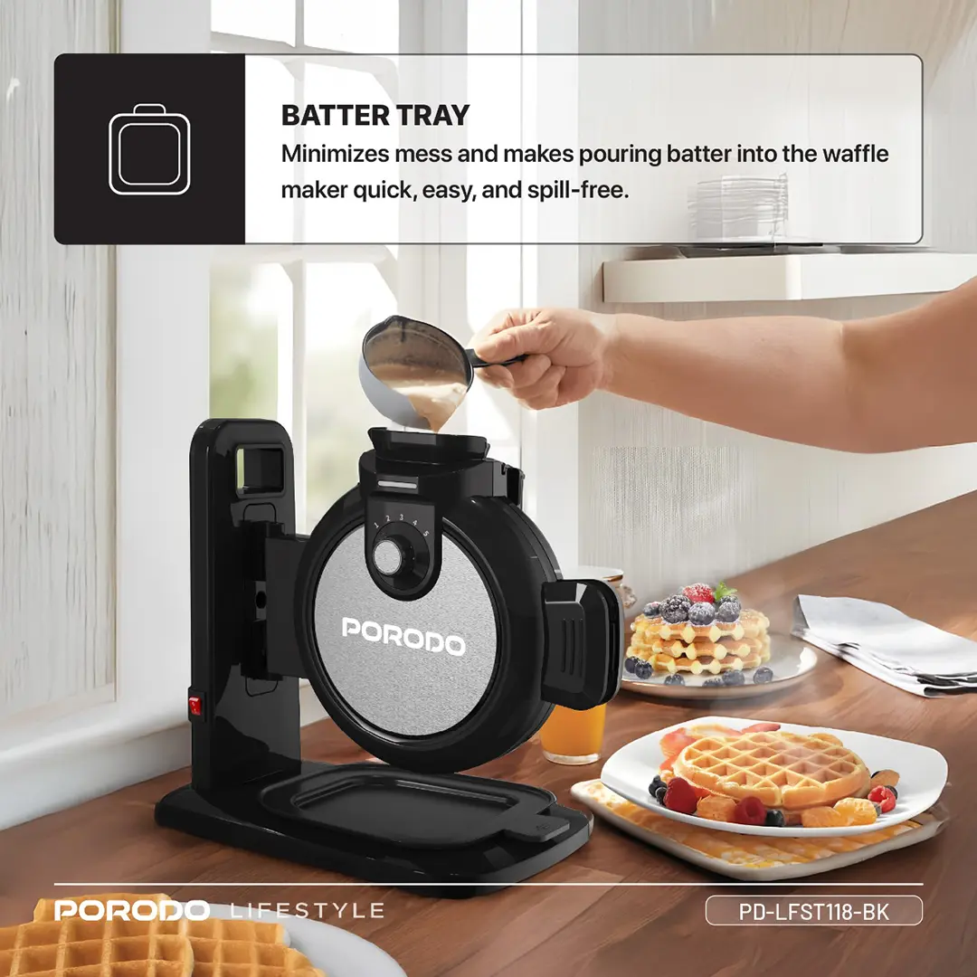 Porodo Lifestyle Vertical Waffle Maker 4 Porodo Lifestyle Vertical Waffle Maker - Image 4