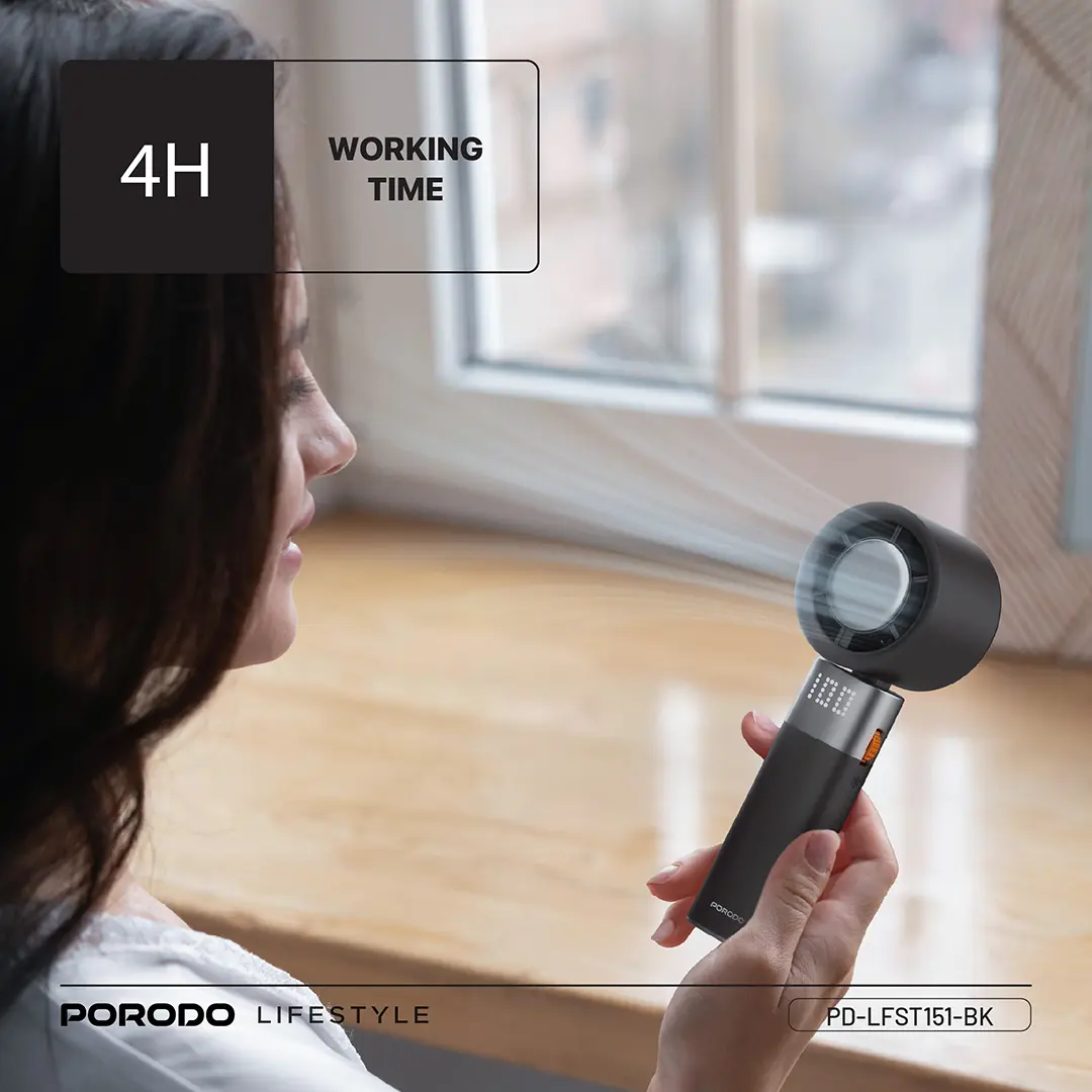 Porodo Lifestyle Handheld Turbo Fan 4 Porodo Lifestyle Handheld Turbo Fan - Image 4