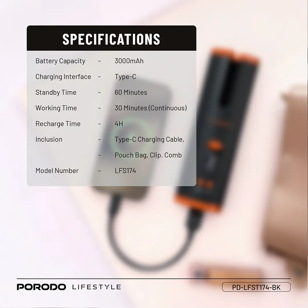 Porodo Lifestyle Automatic Hair Curler 2 Porodo Lifestyle Automatic Hair Curler - Image 2