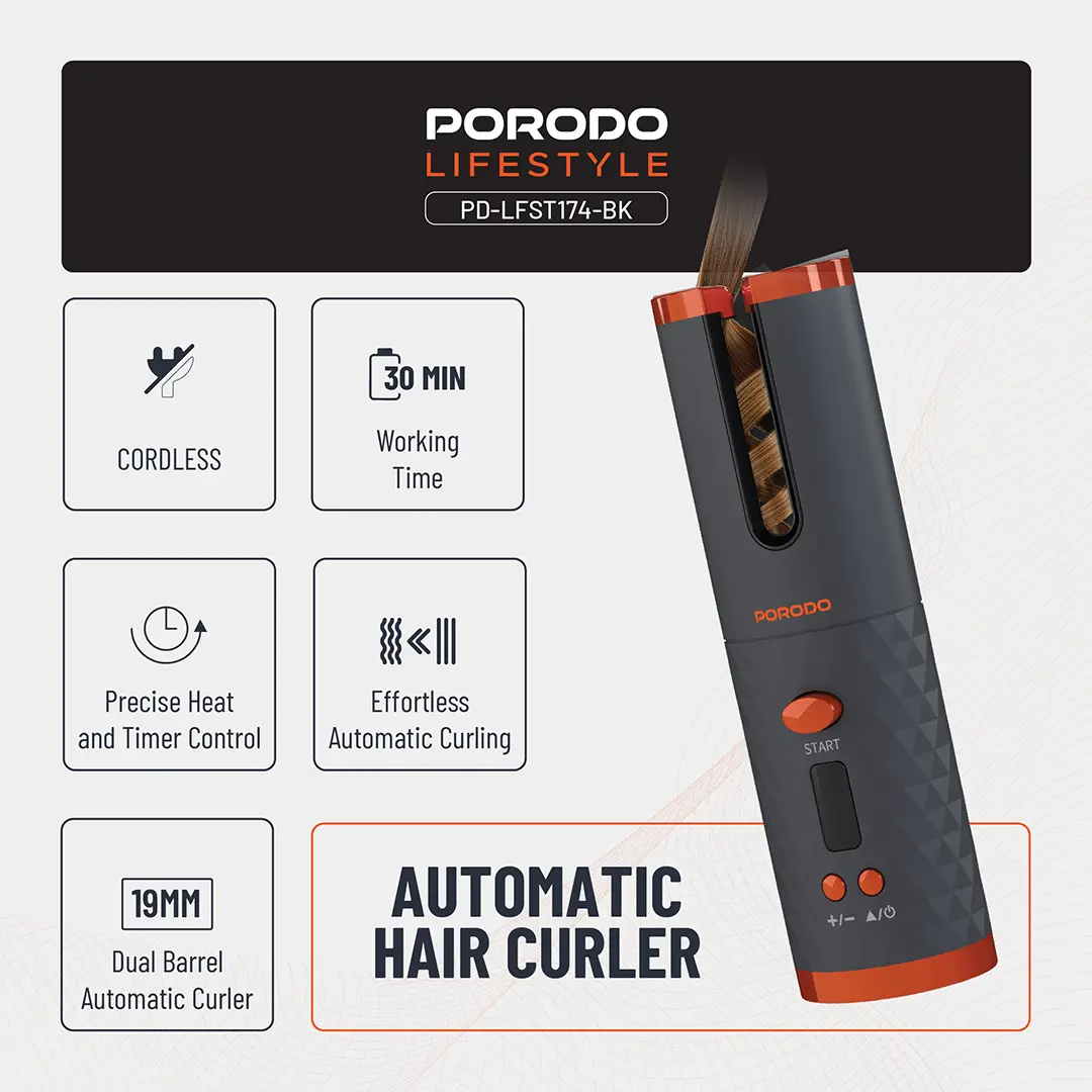 Porodo Lifestyle Automatic Hair Curler 3 Porodo Lifestyle Automatic Hair Curler - Image 3