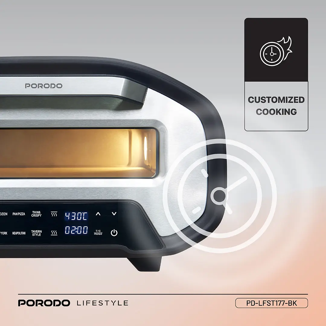 Porodo Lifestyle 12'' Indoor Electric Pizza Maker 5 Porodo Lifestyle 12'' Indoor Electric Pizza Maker - Image 5