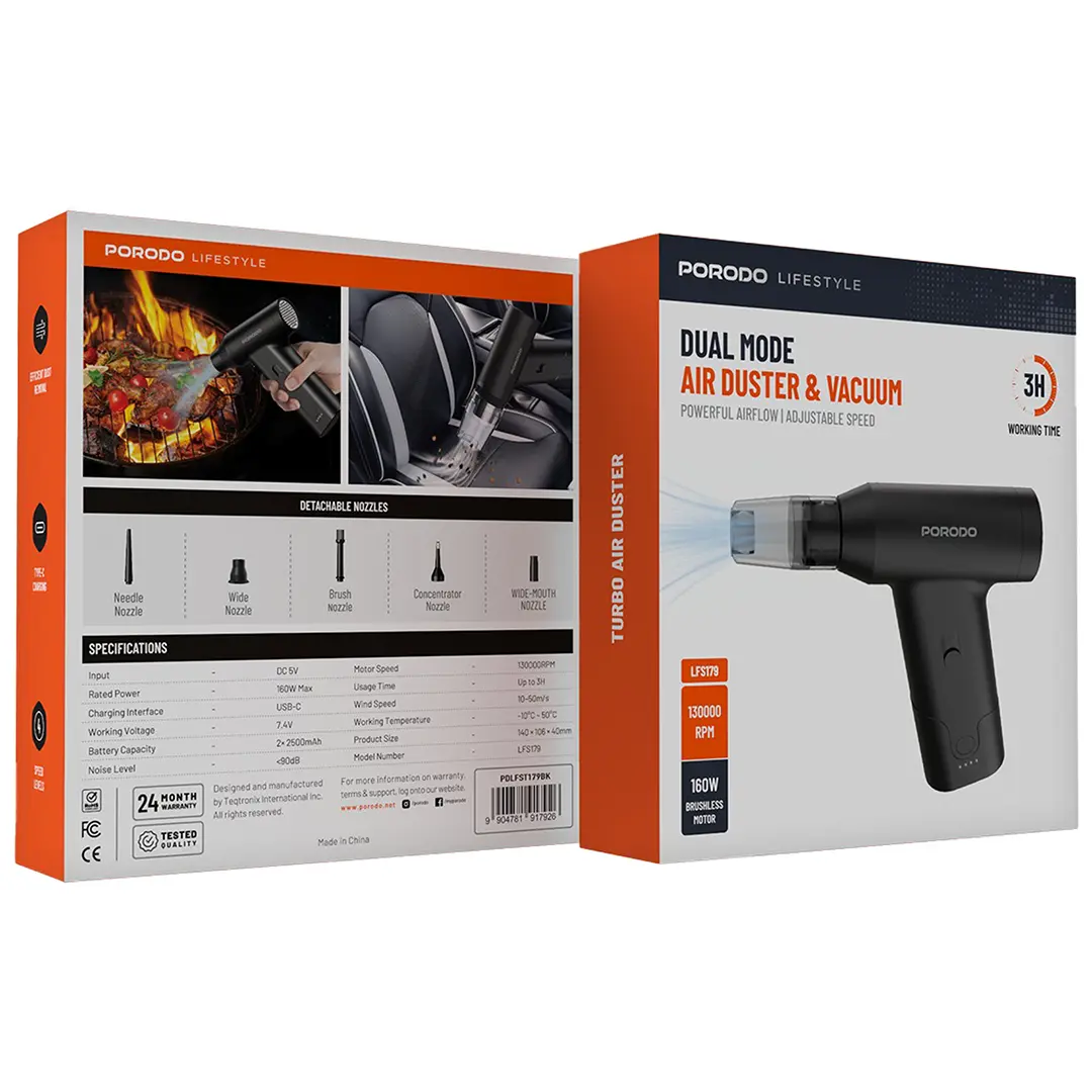 Porodo Lifestyle Dual Mode Air Duster & Vacuum 2 Porodo Lifestyle Dual Mode Air Duster & Vacuum - Image 2