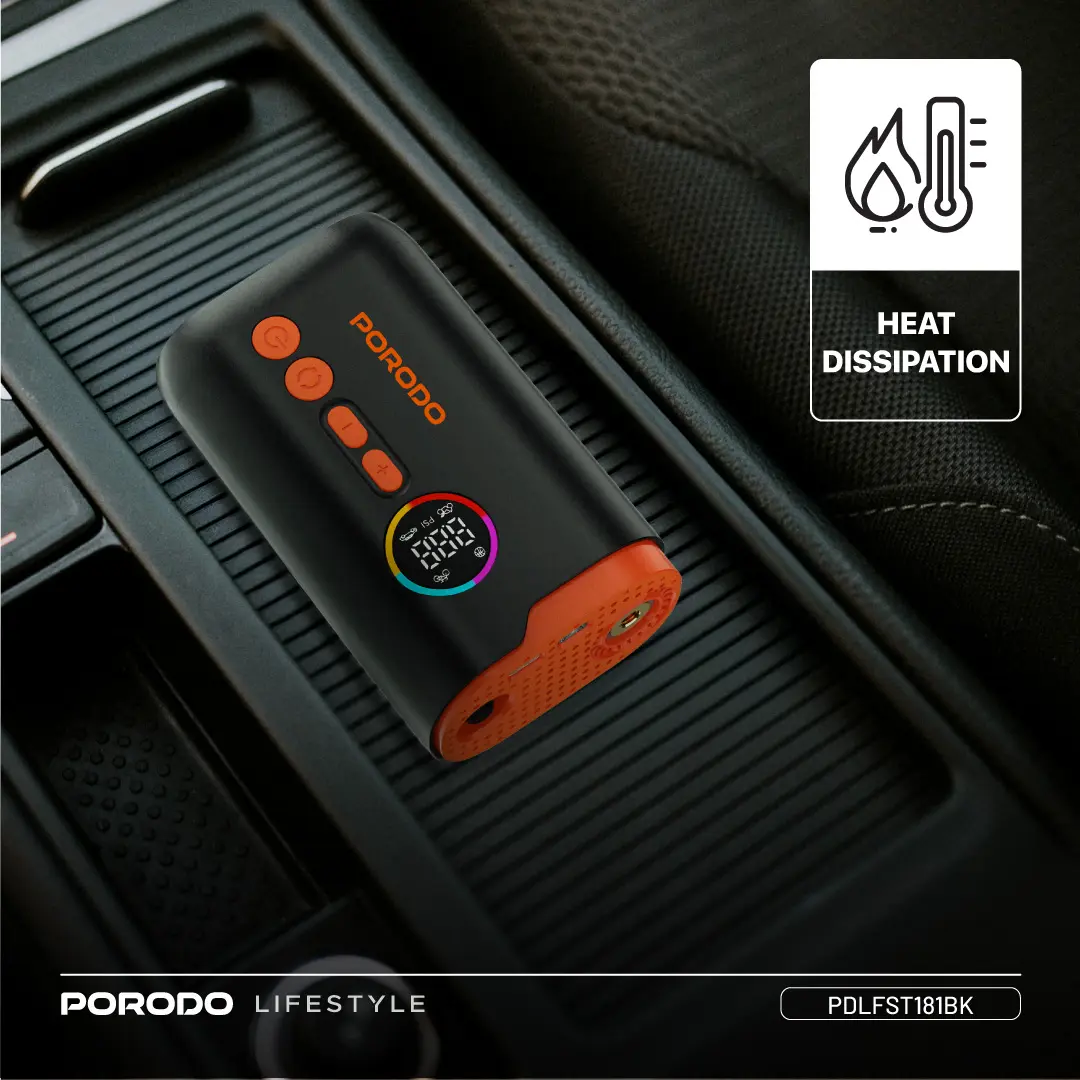 Porodo Lifestyle Electric Air Inflator With High-Pressure Power & Built-In Flashlight 4 Porodo Lifestyle Electric Air Inflator With High-Pressure Power & Built-In Flashlight - Image 4