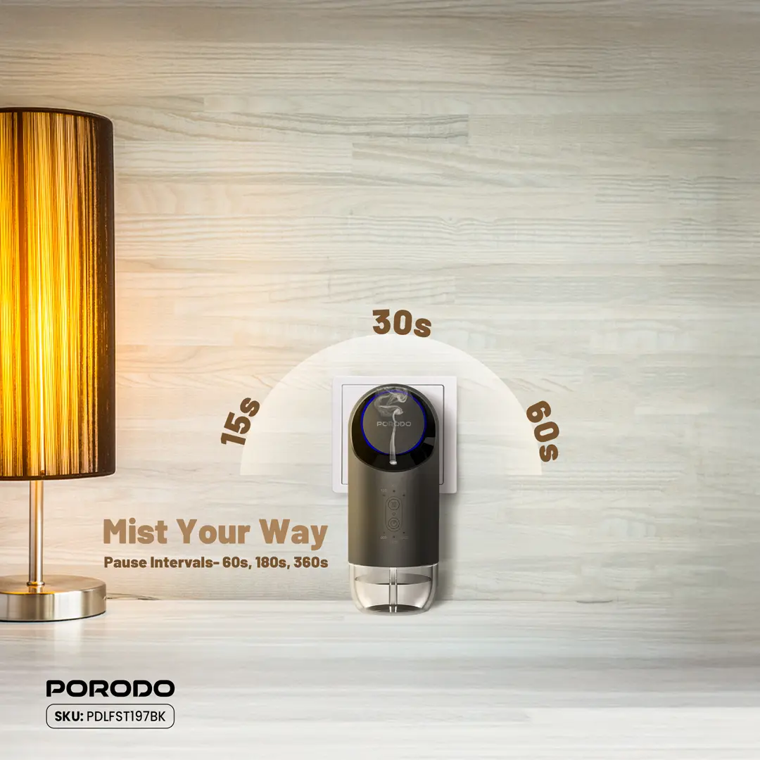 Porodo Lifestyle Wall Plug-In Essential Oil Diffuser 3 Porodo Lifestyle Wall Plug-In Essential Oil Diffuser - Image 3
