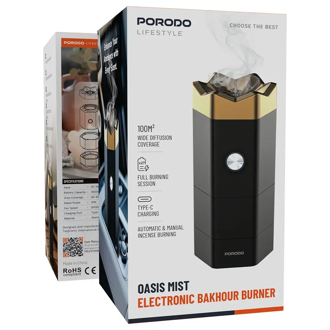 Porodo Lifestyle Oasis Mist Electronic Bakhour Burner 2 Porodo Lifestyle Oasis Mist Electronic Bakhour Burner - Image 2