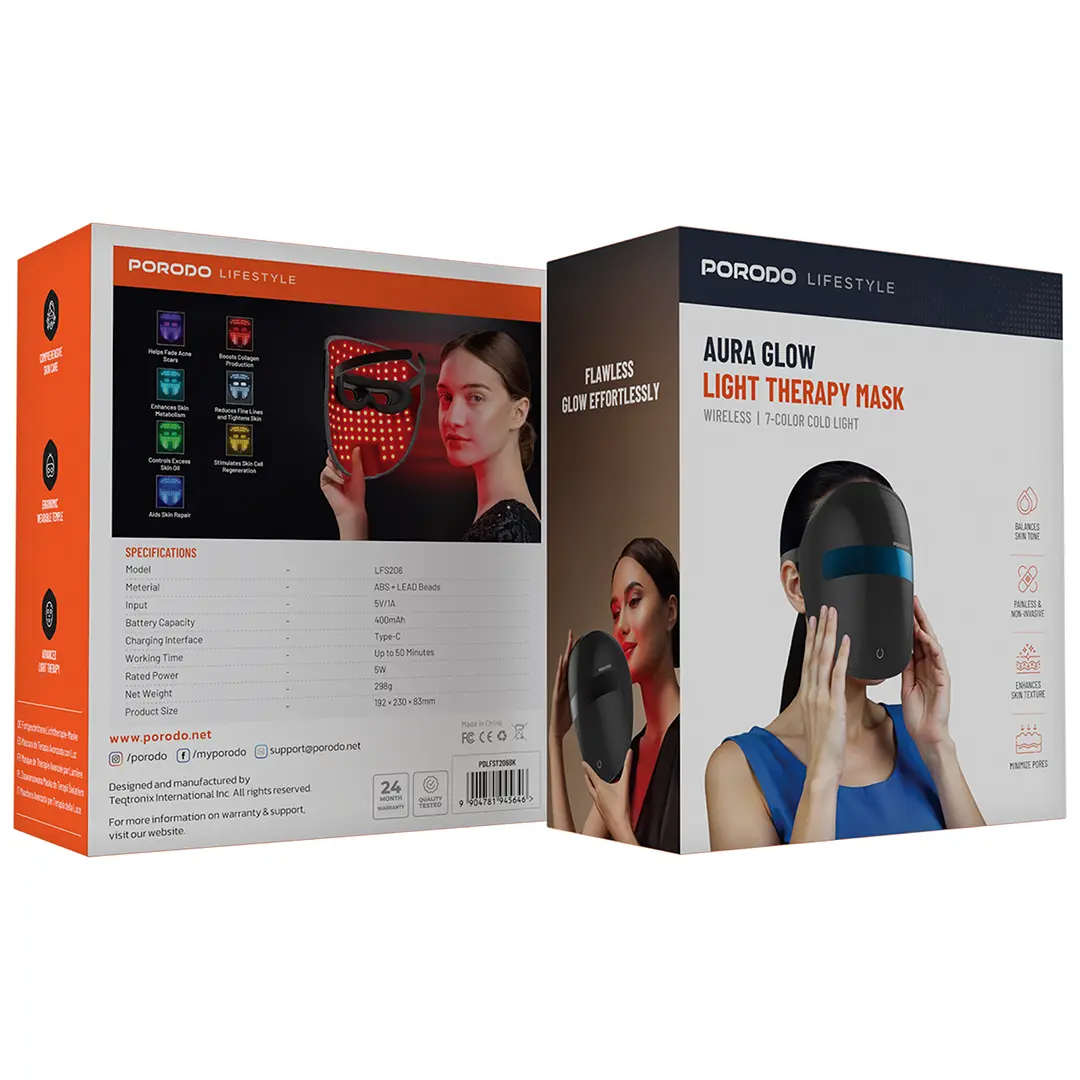 Porodo Lifestyle Aura Glow Light Therapy Mask 2 Porodo Lifestyle Aura Glow Light Therapy Mask - Image 2
