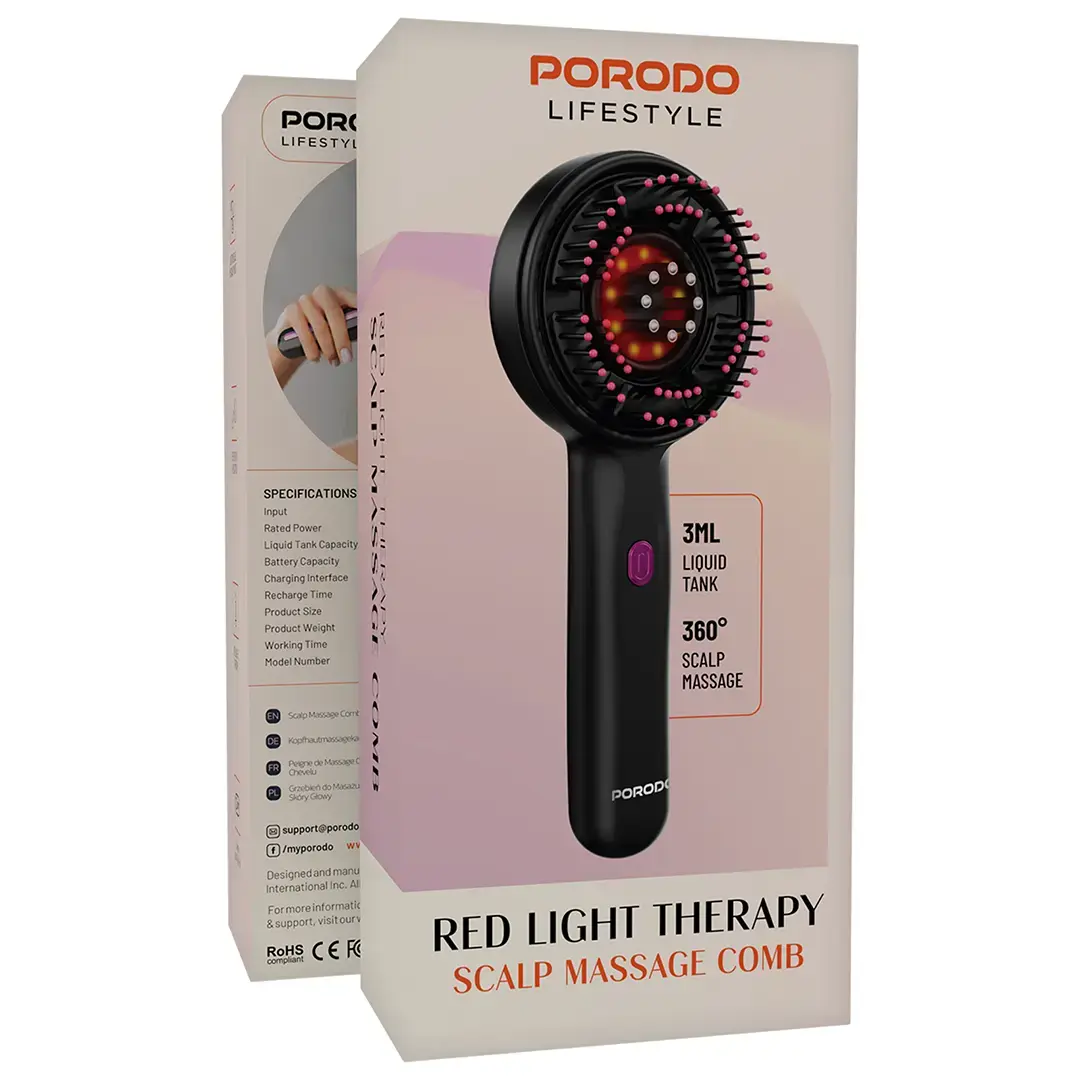 Porodo Lifestyle Red Light Therapy Scalp Massage Comb 2 Porodo Lifestyle Red Light Therapy Scalp Massage Comb - Image 2