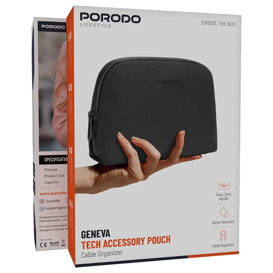 Porodo Lifestyle Geneva Tech Accessory Pouch 5 Porodo Lifestyle Geneva Tech Accessory Pouch - Image 5