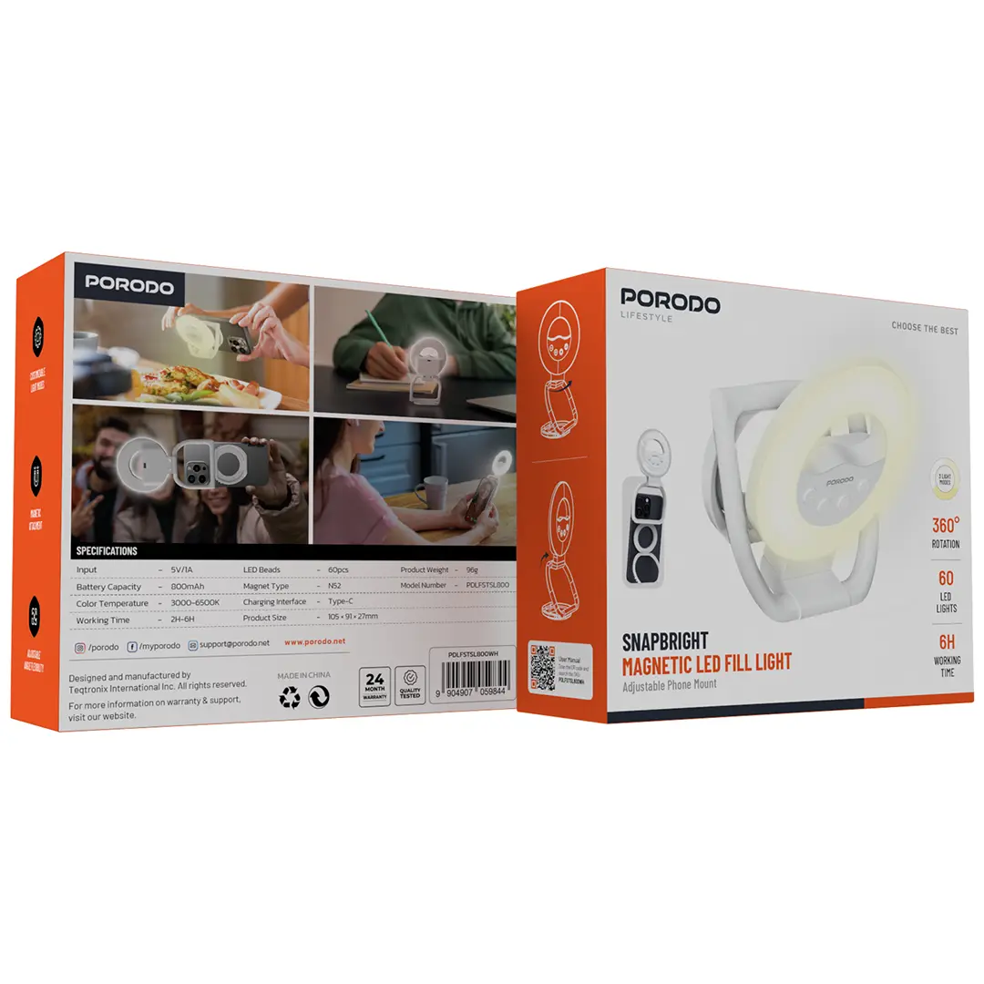 Porodo Lifestyle Snapbright Magnetic LED Fill Light 3 Porodo Lifestyle Snapbright Magnetic LED Fill Light - Image 3
