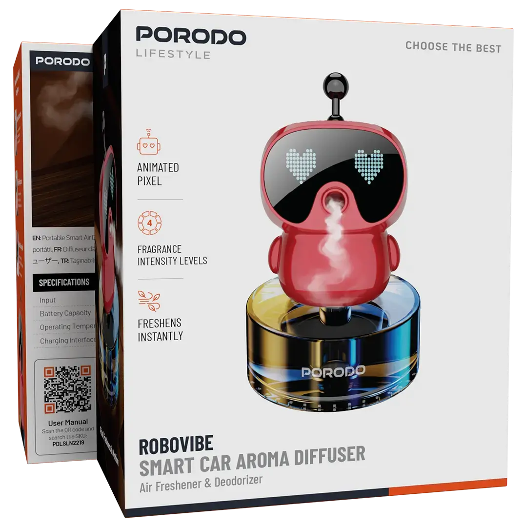 Porodo Lifestyle Robovibe Smart Car Aroma Diffuser 2 Porodo Lifestyle Robovibe Smart Car Aroma Diffuser - Image 2