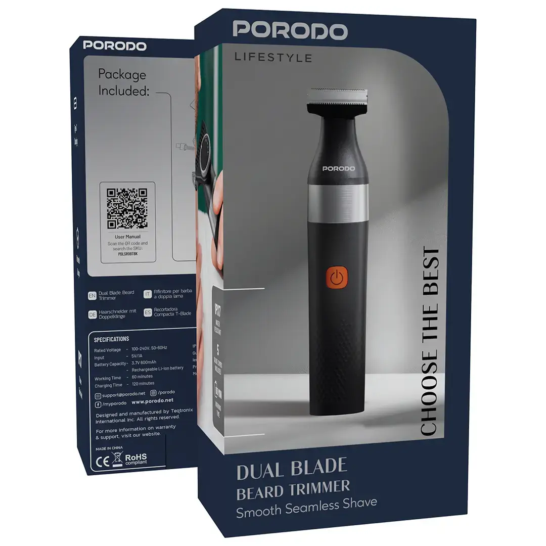 Porodo LifeStyle Dual Blade Beard Trimmer 5 Porodo LifeStyle Dual Blade Beard Trimmer - Image 5