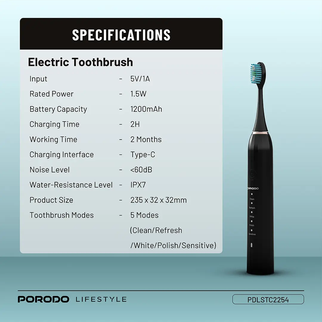 Porodo Lifestyle Ultimate Oral Care Duo Electric Toothbrush & Water Flosser Combo 2 Porodo Lifestyle Ultimate Oral Care Duo Electric Toothbrush & Water Flosser Combo - Image 2