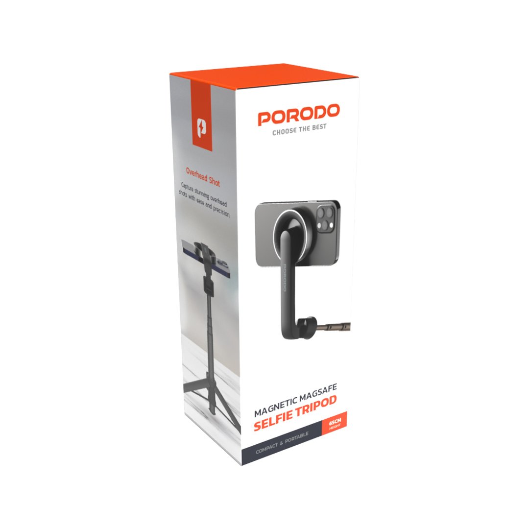 Porodo Magnetic Selfie Stick 64.5cm Extendable with 3 Leg Tripod and Remote Control 6 Porodo Magnetic Selfie Stick 64.5cm Extendable with 3 Leg Tripod and Remote Control - Image 6