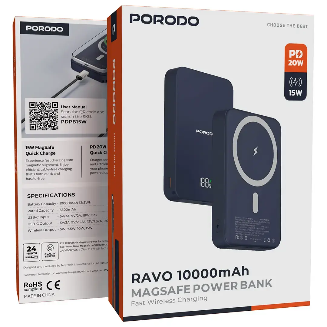 Porodo Ravo 10000mAh MagSafe Power Bank 2 Porodo Ravo 10000mAh MagSafe Power Bank - Image 2