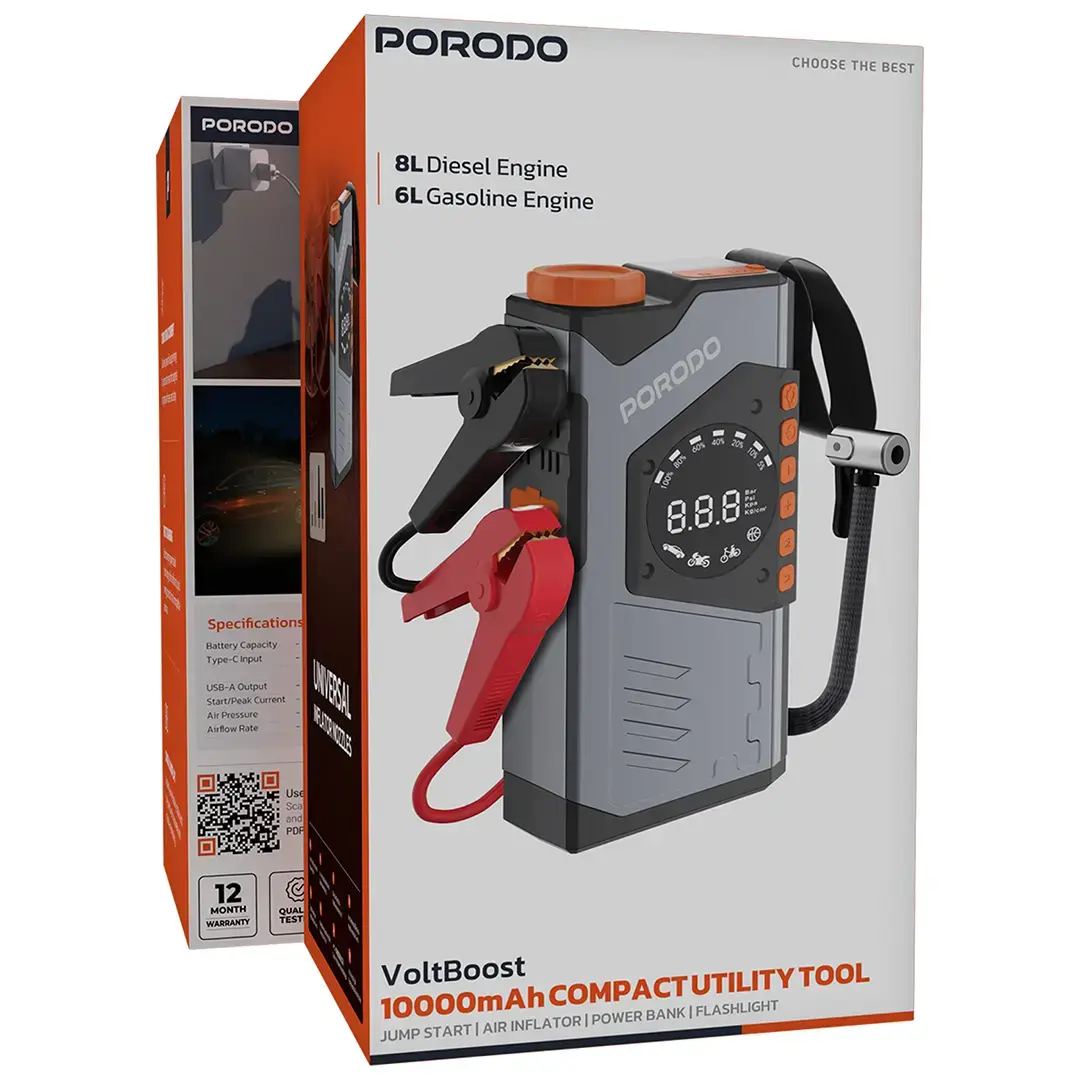 Porodo VoltBoost 10000mAh Compact Utility Tool 2 Porodo VoltBoost 10000mAh Compact Utility Tool - Image 2