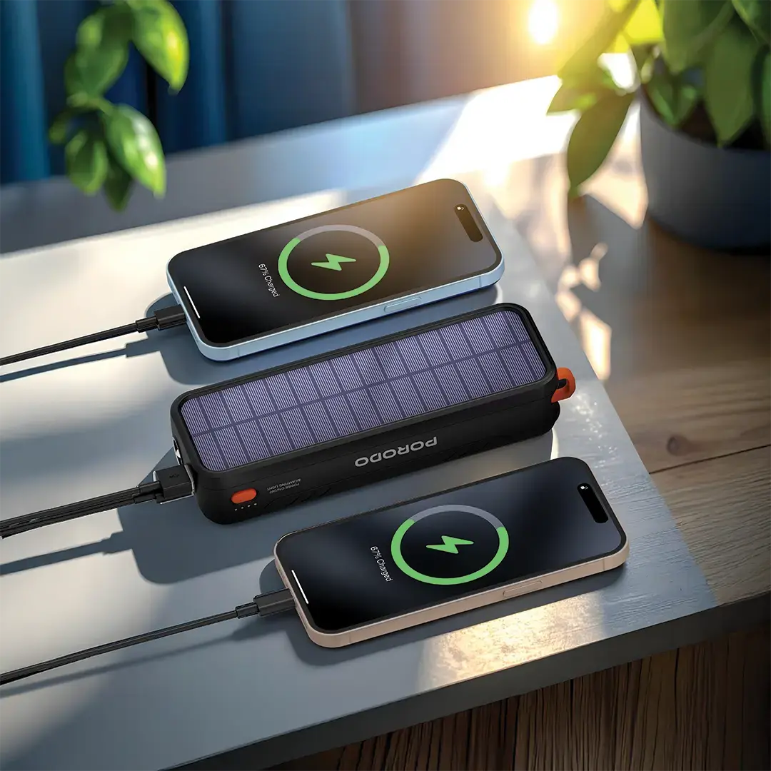 Porodo Solar-Powered 20000mAh Power Bank 3 Porodo Solar-Powered 20000mAh Power Bank - Image 3