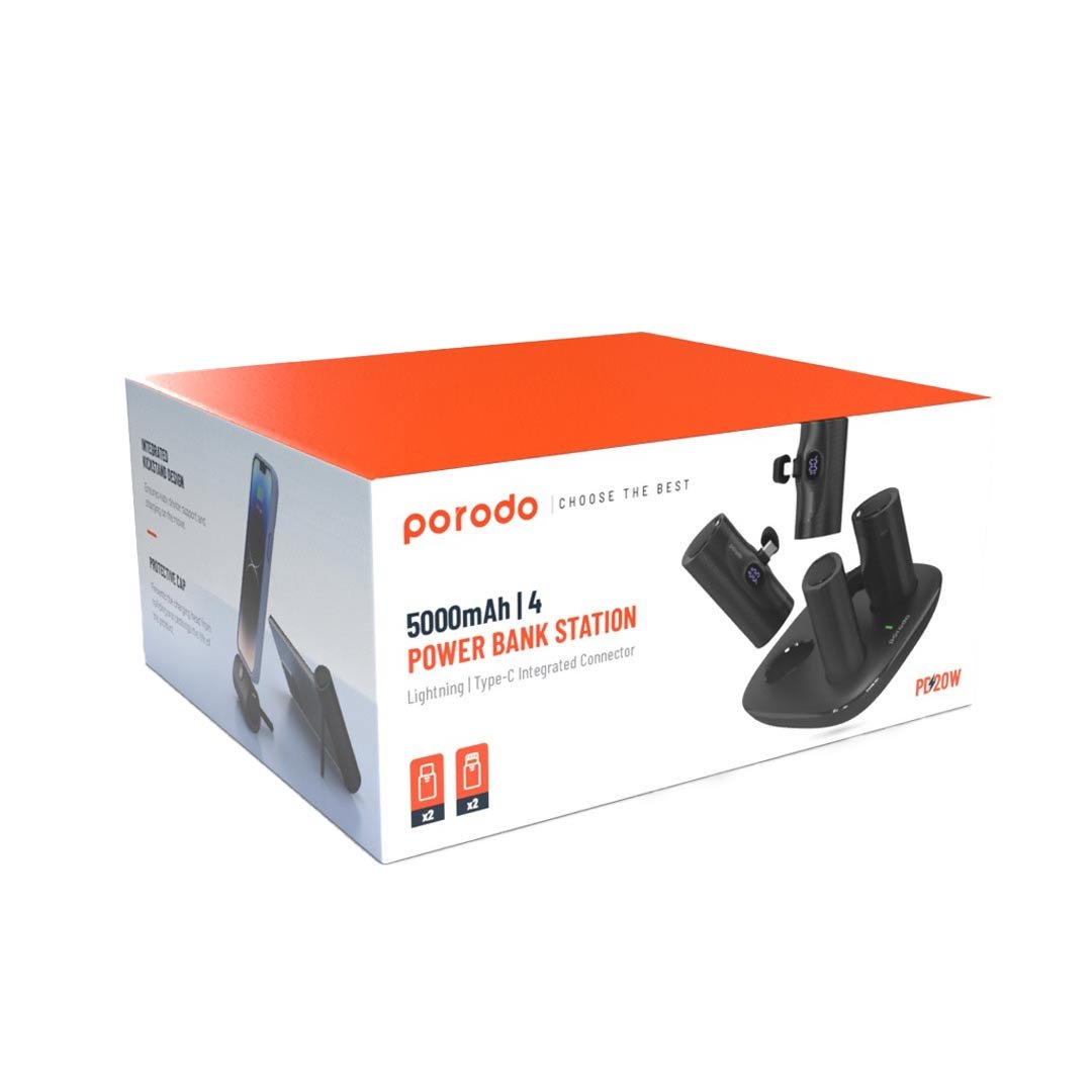Porodo 5000mAh | 4 Power Bank Station with Lightning | Type-C integrated Connector 3 Porodo 5000mAh | 4 Power Bank Station with Lightning | Type-C integrated Connector - Image 3