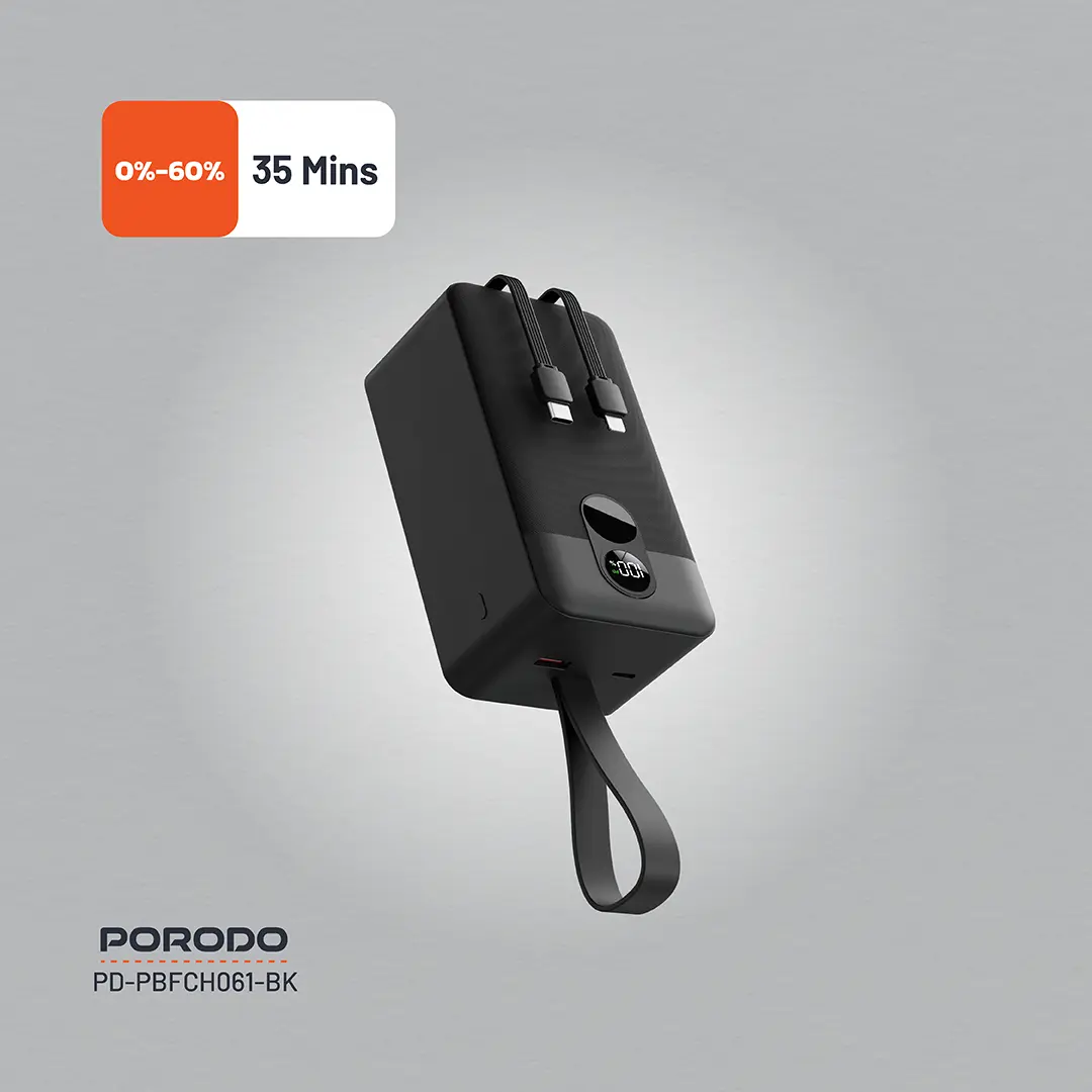Porodo 50000mAh Power Bank Integrated Cables 4 Porodo 50000mAh Power Bank Integrated Cables - Image 4