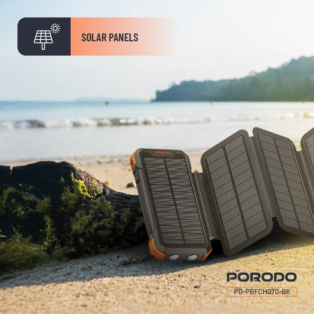 Porodo Power Bank 20000mAh 4-Panel Solar 5 Porodo Power Bank 20000mAh 4-Panel Solar - Image 5