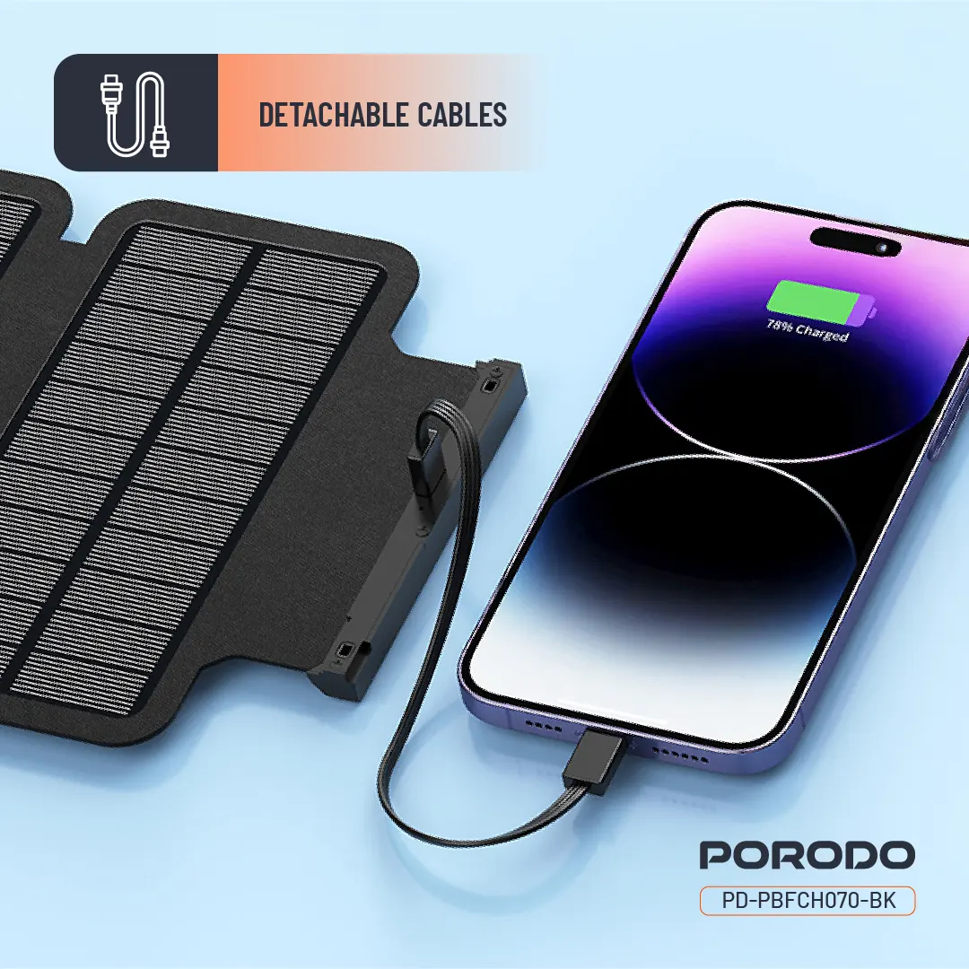 Porodo Power Bank 20000mAh 4-Panel Solar 6 Porodo Power Bank 20000mAh 4-Panel Solar - Image 6