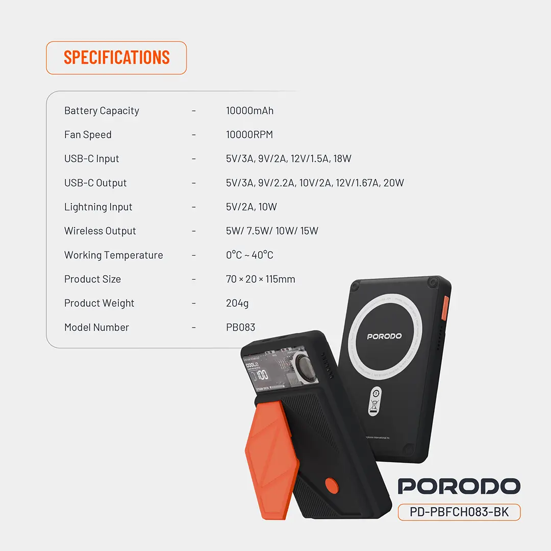 Porodo 10000mAh MagSafe Power Bank 2 Porodo 10000mAh MagSafe Power Bank - Image 2