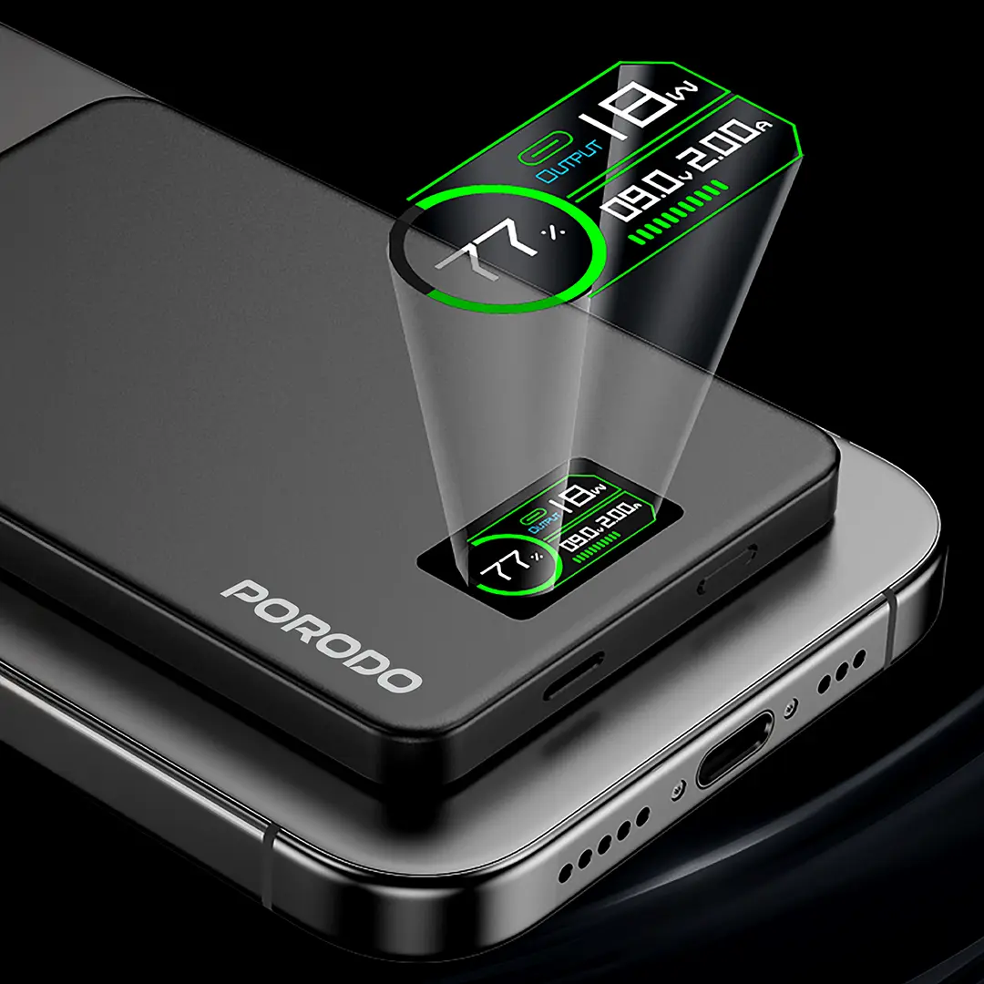 Porodo 10000mAh MagSafe Power Bank - Dark Gray 4 Porodo 10000mAh MagSafe Power Bank - Dark Gray - Image 4