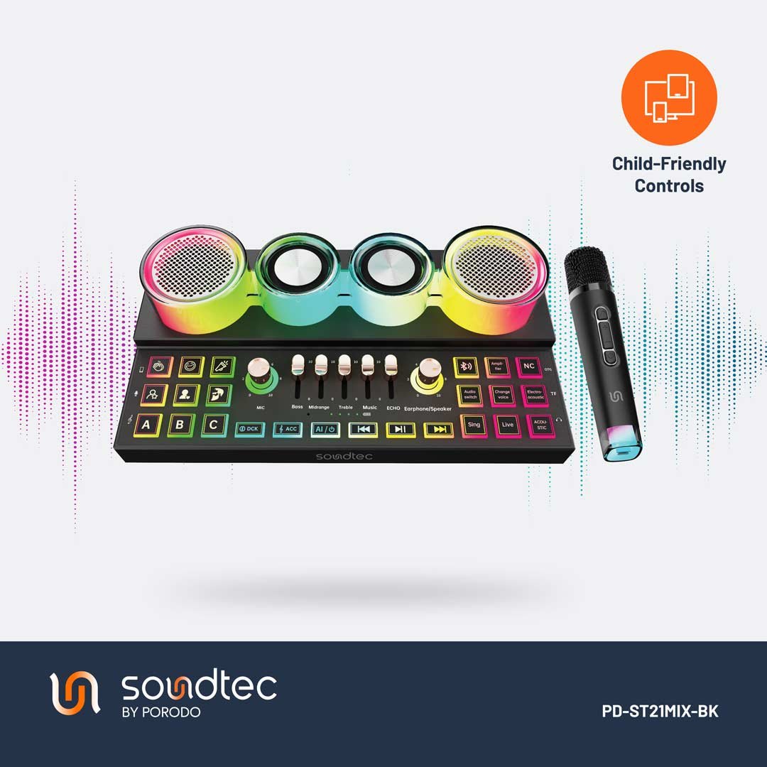 Porodo Soundtec Audiolink Multi-Platform Audio Mixer and Speaker 5 Porodo Soundtec Audiolink Multi-Platform Audio Mixer and Speaker - Image 5