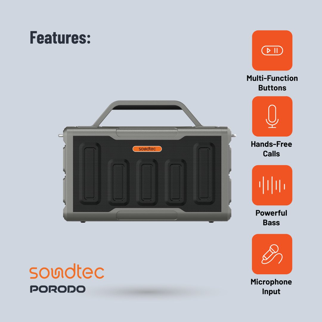 Porodo Soundtec Surge 2.2 Channel Party Speaker 6 Porodo Soundtec Surge 2.2 Channel Party Speaker - Image 6