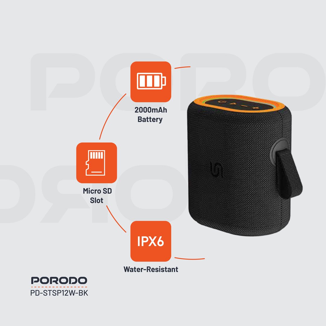Porodo Soundtec Rave Portable Speaker 6 Porodo Soundtec Rave Portable Speaker - Image 6