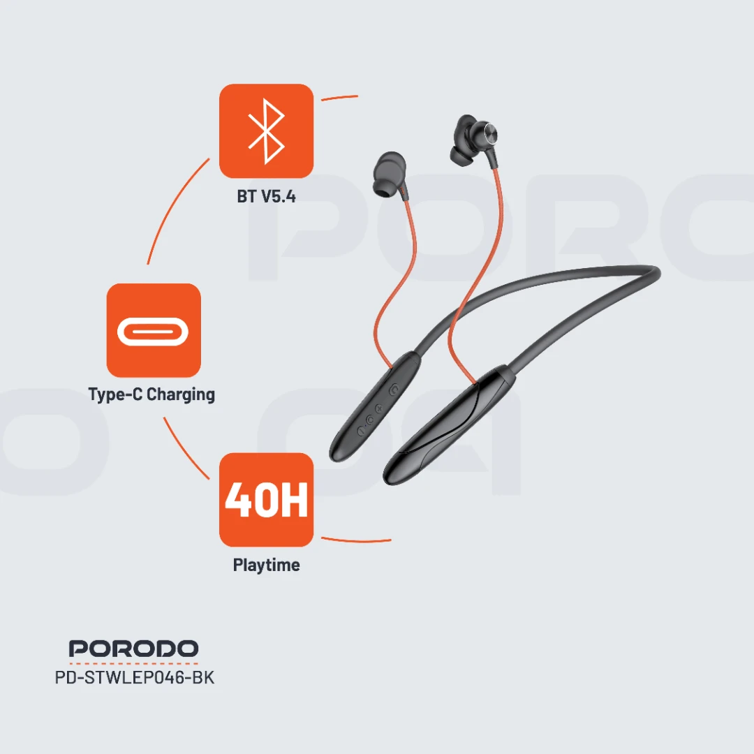Porodo Soundtec Echo Flex Magnetic Buds Hall-Switch Technology 4 Porodo Soundtec Echo Flex Magnetic Buds Hall-Switch Technology - Image 4