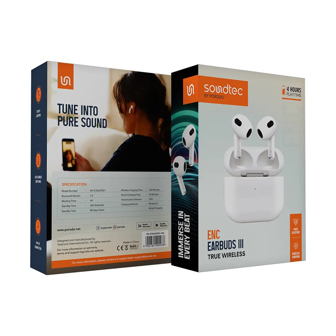 Porodo Soundtec ENC Earbuds 3 True Wireless 2 Porodo Soundtec ENC Earbuds 3 True Wireless - Image 2