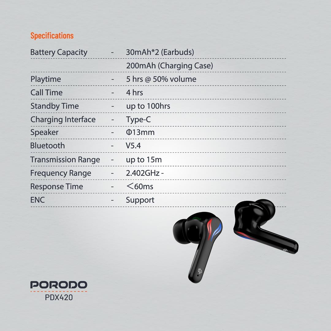 Porodo Gaming Ultra Low-Latency Gaming Earbuds 3 Porodo Gaming Ultra Low-Latency Gaming Earbuds - Image 3