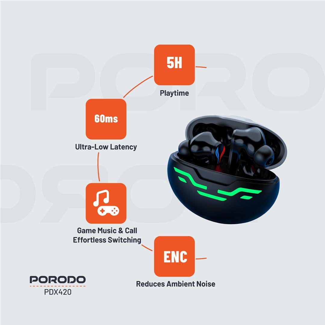 Porodo Gaming Ultra Low-Latency Gaming Earbuds 4 Porodo Gaming Ultra Low-Latency Gaming Earbuds - Image 4