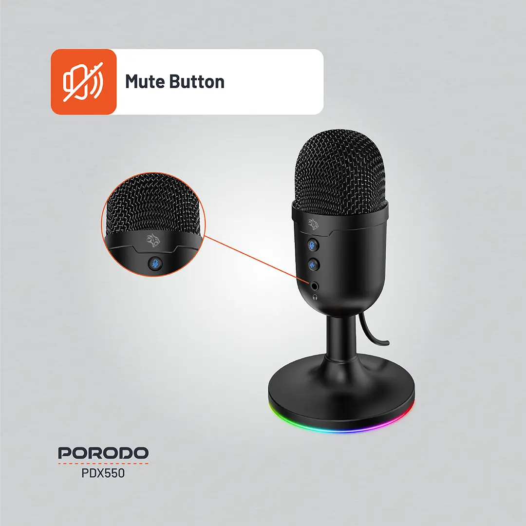Porodo Gaming Omni-Directional USB Microphone 6 Porodo Gaming Omni-Directional USB Microphone - Image 6